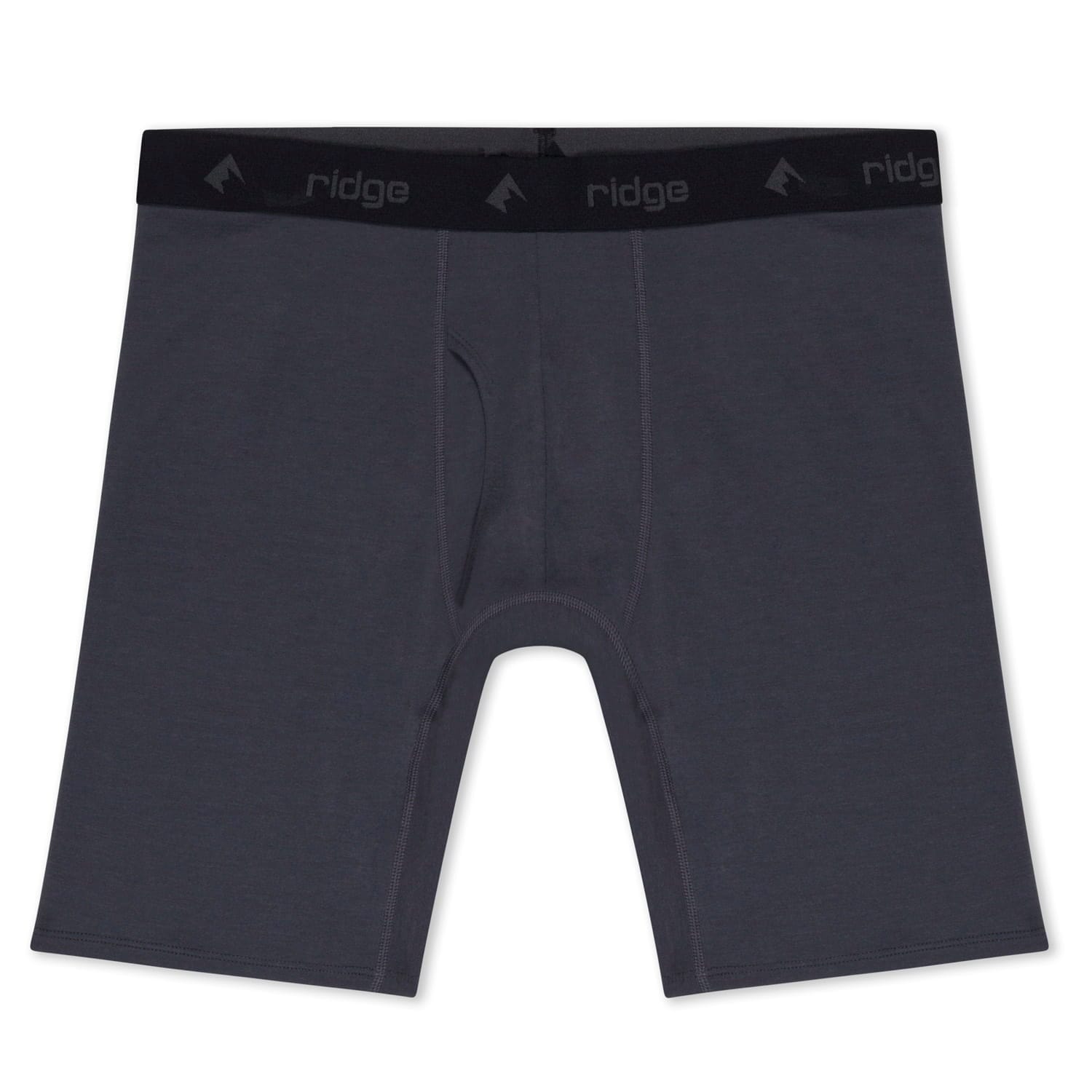 Men's Ridge Merino Wool Long Boxer Briefs - 9 Inch in Asphalt