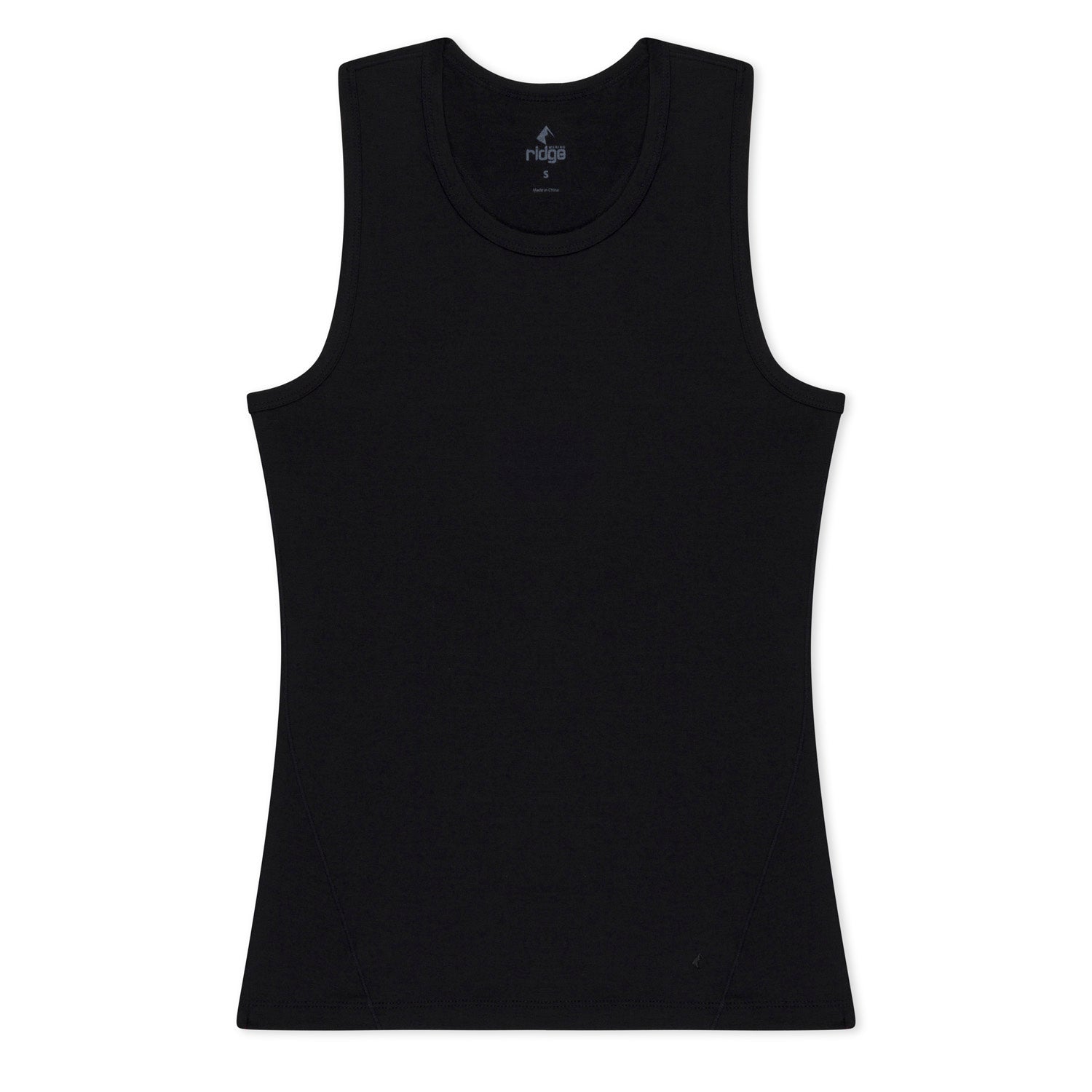Women's Merino Wool Racerback Tank in Black