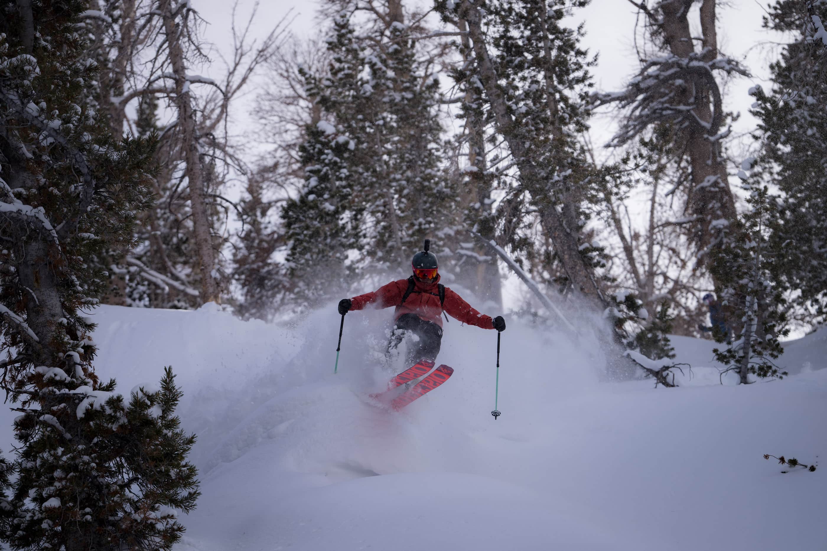 Bernie Rosow catches air in the backcountry in the Eastern Sierra