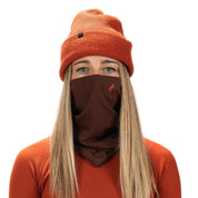 a model wearing a Ridge Merino Neck Gaiter and Layton Beanie