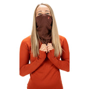a model wearing a Ridge Merino neck gaiter
