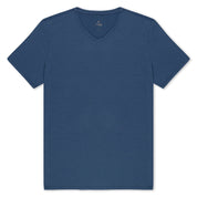 Men's Journey V-Neck Merino Wool T-Shirt in Vintage Indigo