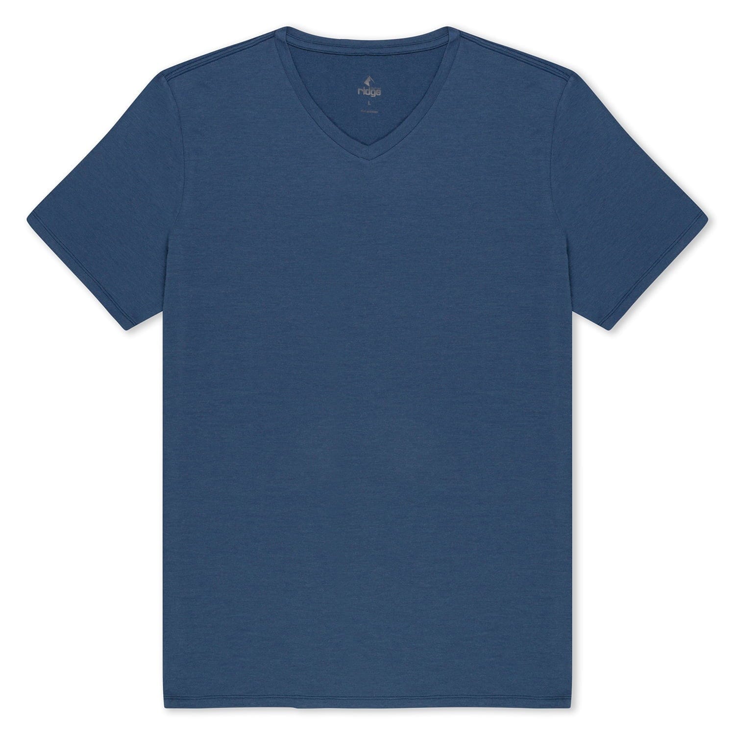 Men's Journey V-Neck Merino Wool T-Shirt in Vintage Indigo