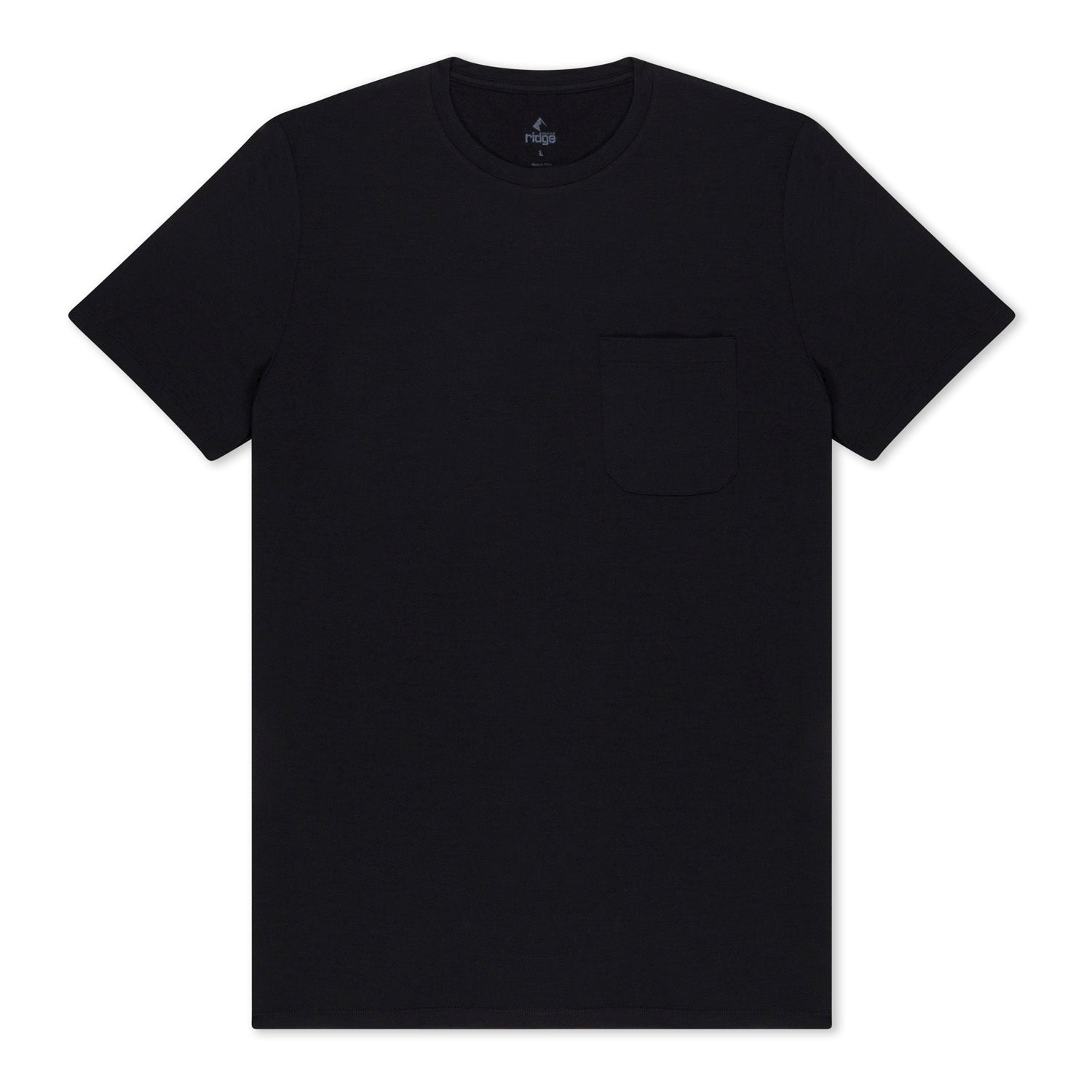 Men's Journey Merino Wool Pocket Tee in Black
