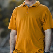 Goldenrod Journey Merino Wool Polo Shirt
