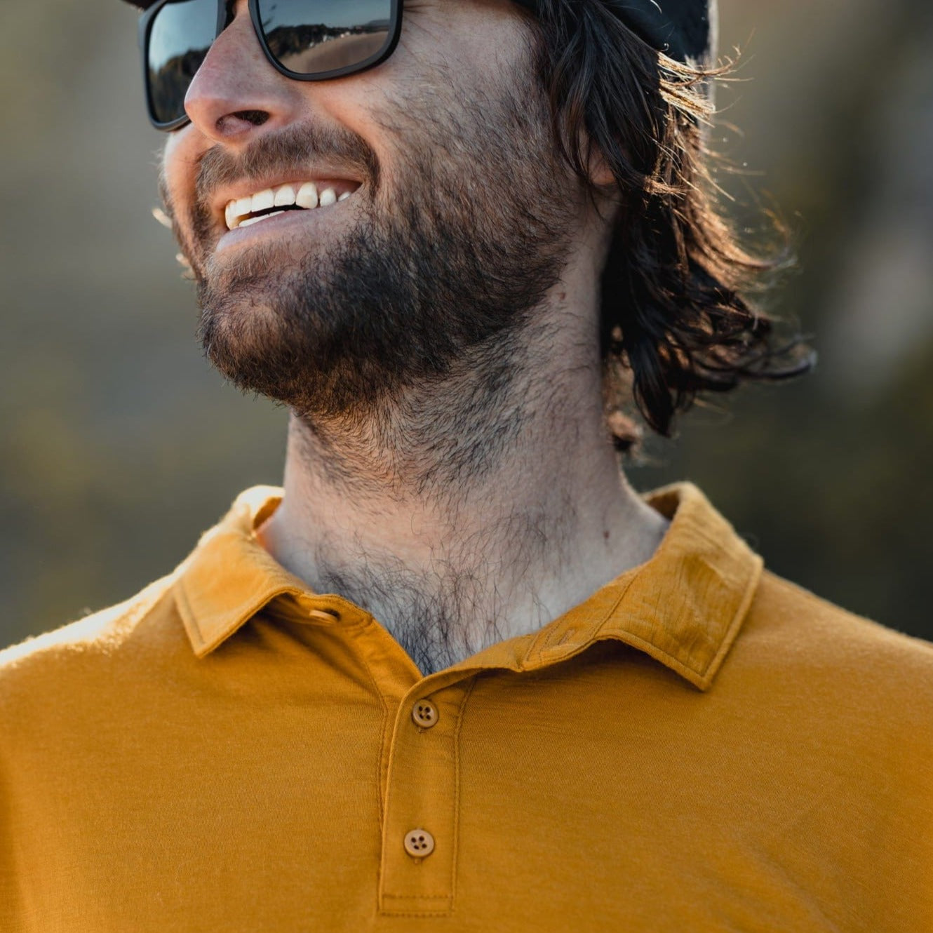 Close-up of Journey Merino Wool Polo Shirt