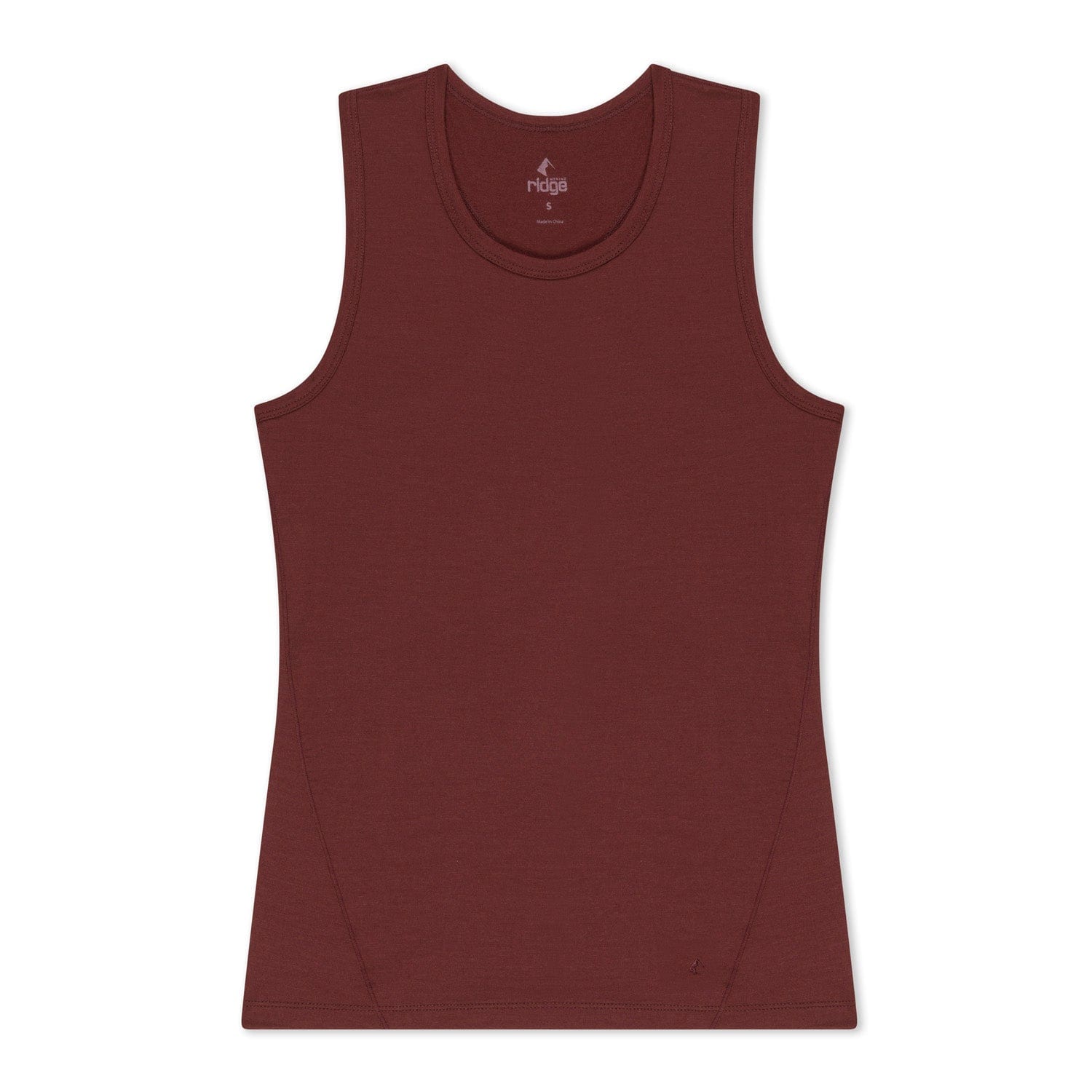 Women's Merino Wool Racerback Tank in Rum Raisin