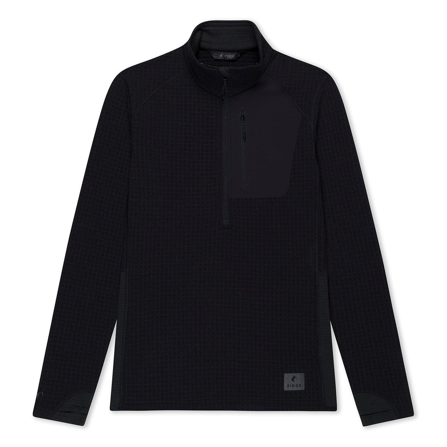 Women's Half Zip Grid Fleece Jacket | Ridge Merino