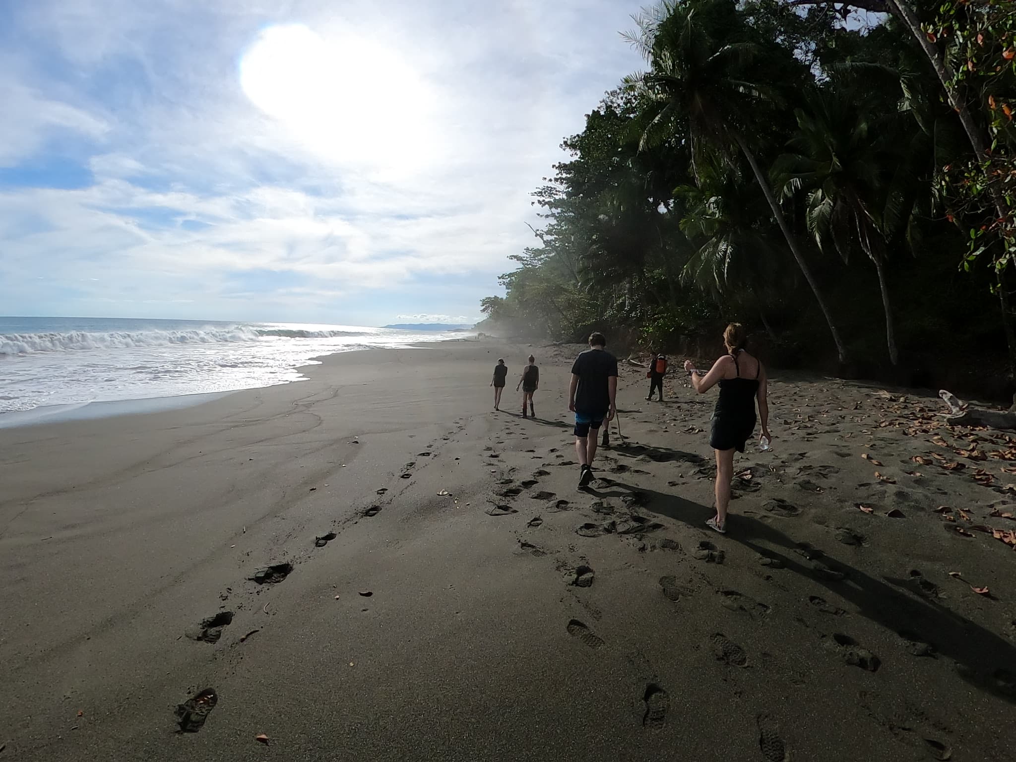 walking on the beach in Costa Rica