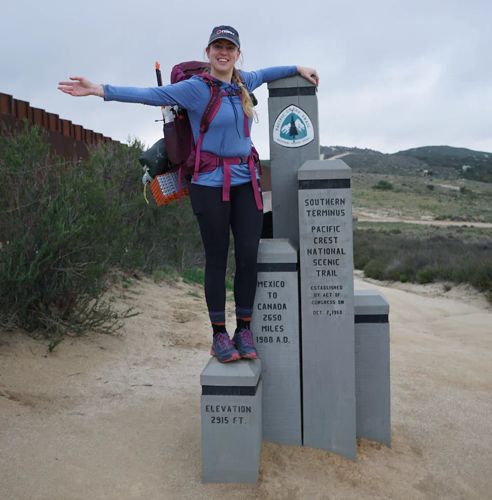 PCT hiker Emily at the start of the PCT