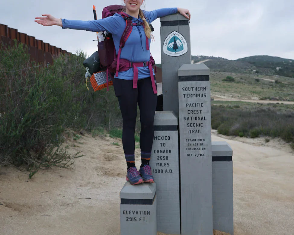 PCT hiker Emily at the start of the PCT