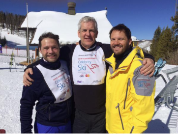 men taking a picture at the Cystic Fibrosis Foundation's Celebrity Ski Event