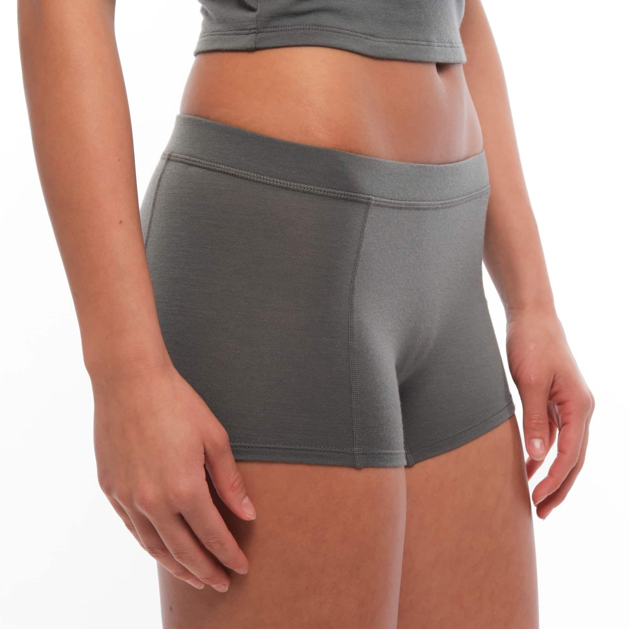a woman wearing Gunmetal Boy Shorts