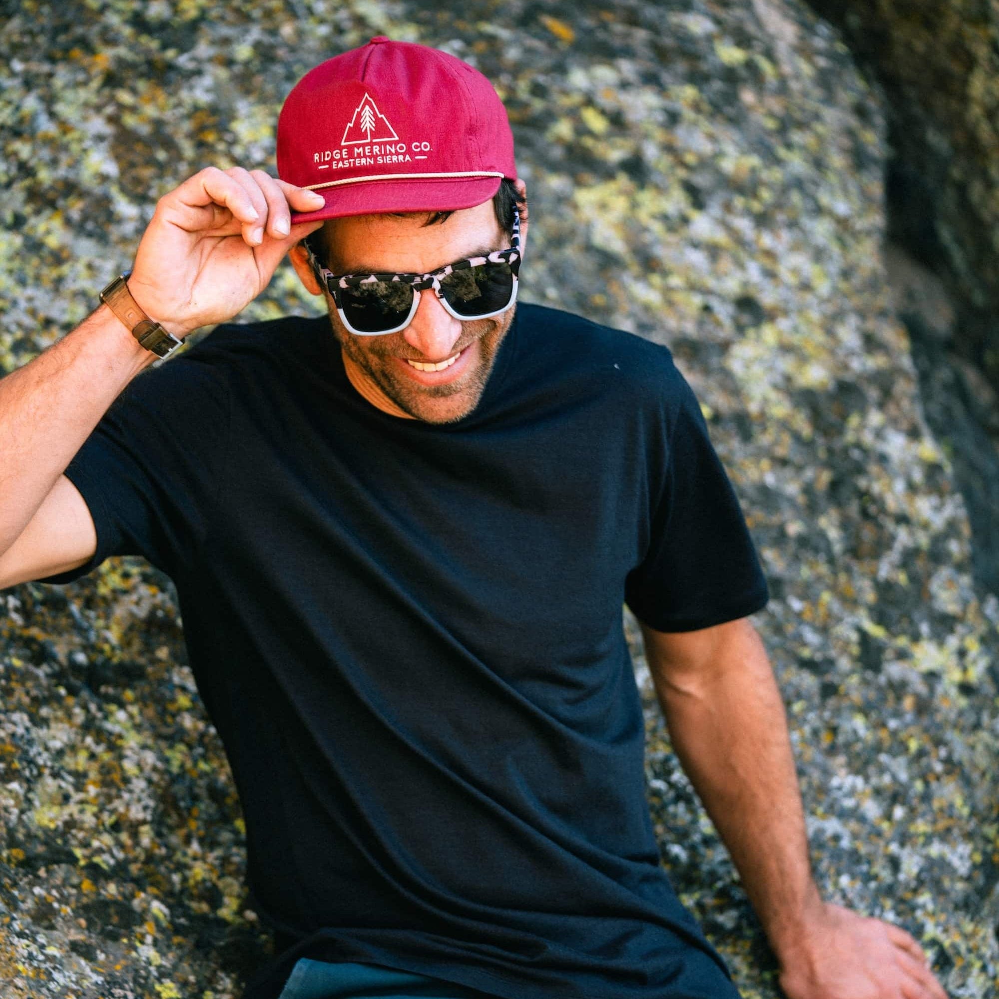 a man wearing an Eastside Ripstop Snapback Hat