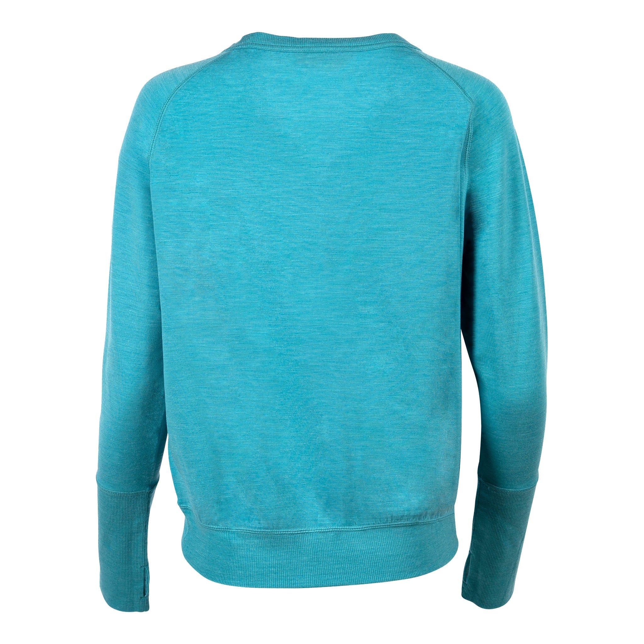 Back of Mineral Blue Women's Natural Tencel Merino Wool Crew Sweatshirt