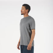 a man wearing a gray Pursuit Air T-Shirt from the side