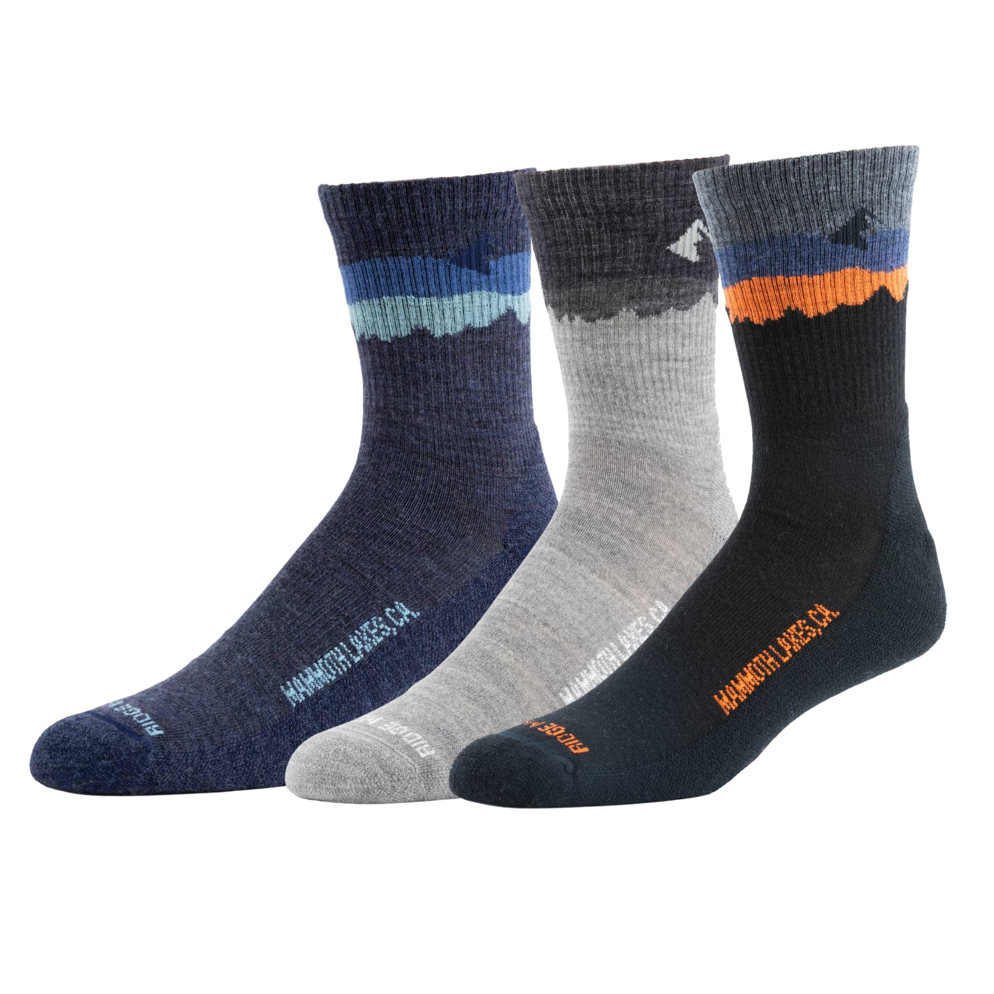Minaret Lightweight Merino Wool Hiking Crew Socks - 3-Pack