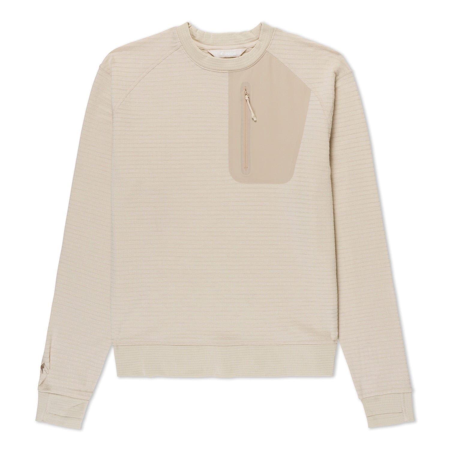 a Sand colored Cloudripper Grid Fleece Crew Pullover
