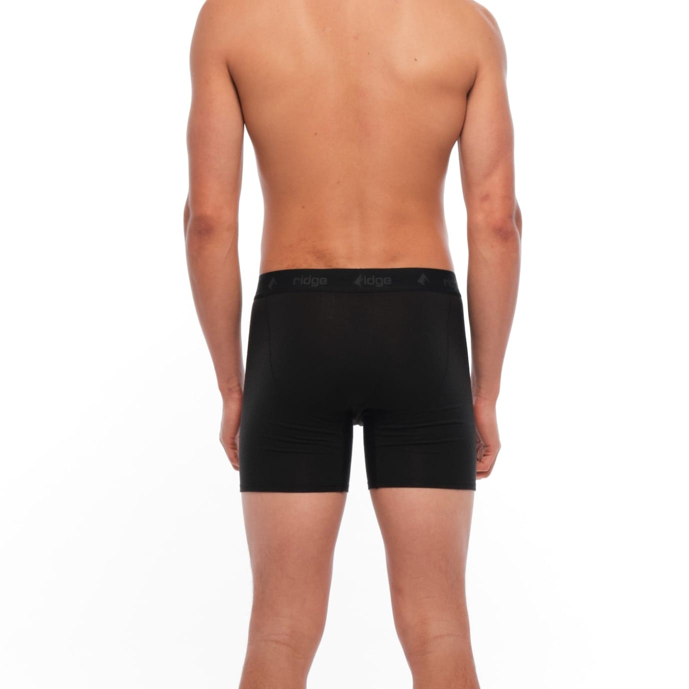 man wearing Black Ridge Merino Boxer Briefs from the back