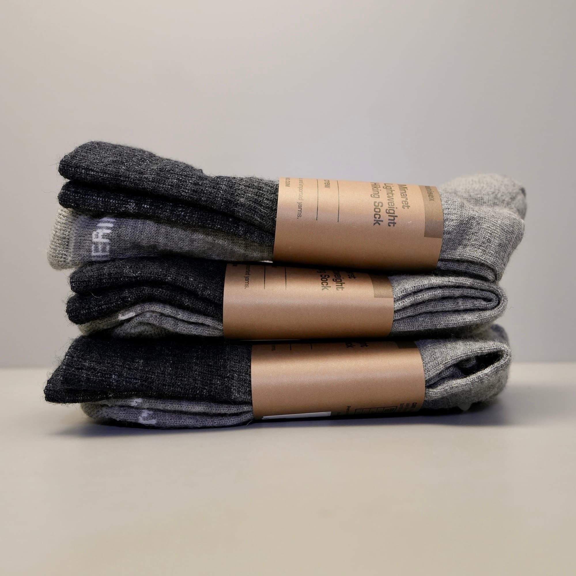 a three-pack of Minaret Socks in Gray