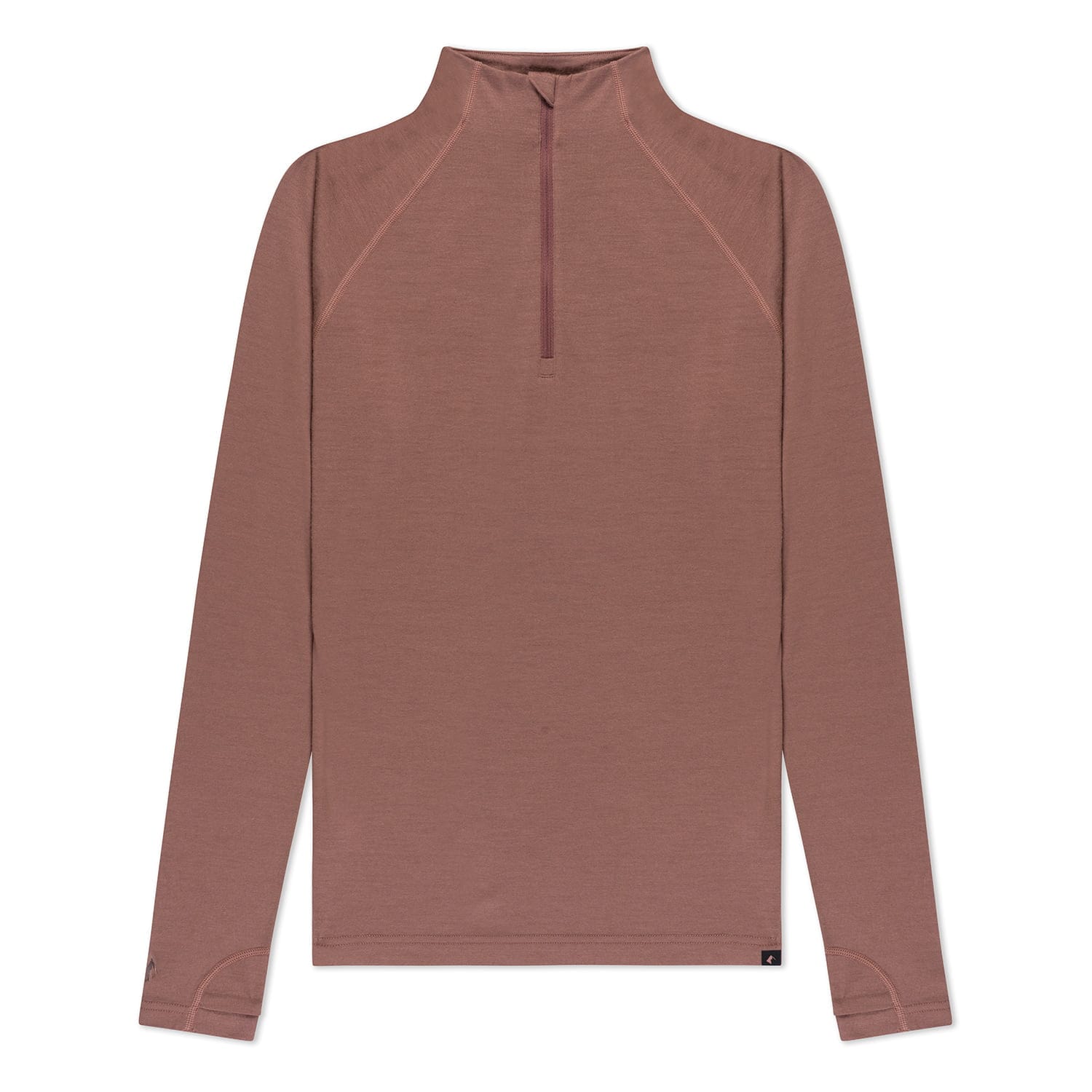 Women's Quarter Zip Merino Base Layer Top in Nutmeg