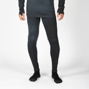 man wearing Aspect Merino Bottoms in Black Garment Dye