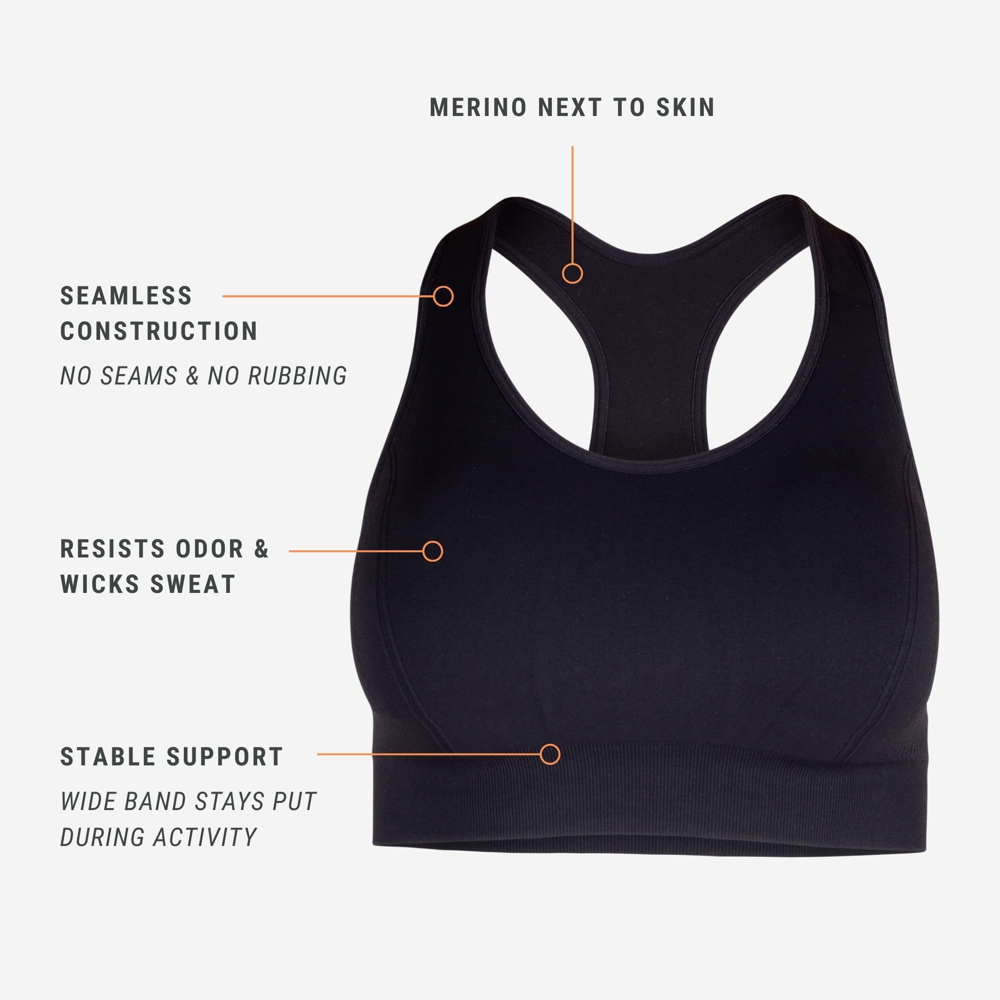 Opera Ridge Bra Women's Seamless Merino Wool Sports Bra | Ridge Merino