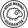 Ridge Merino Guarantee logo with a sheep illustration on a white background