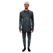 Men's Aspect Merino Wool Base Layer Long Sleeve on a studio model with matching Aspect Bottoms