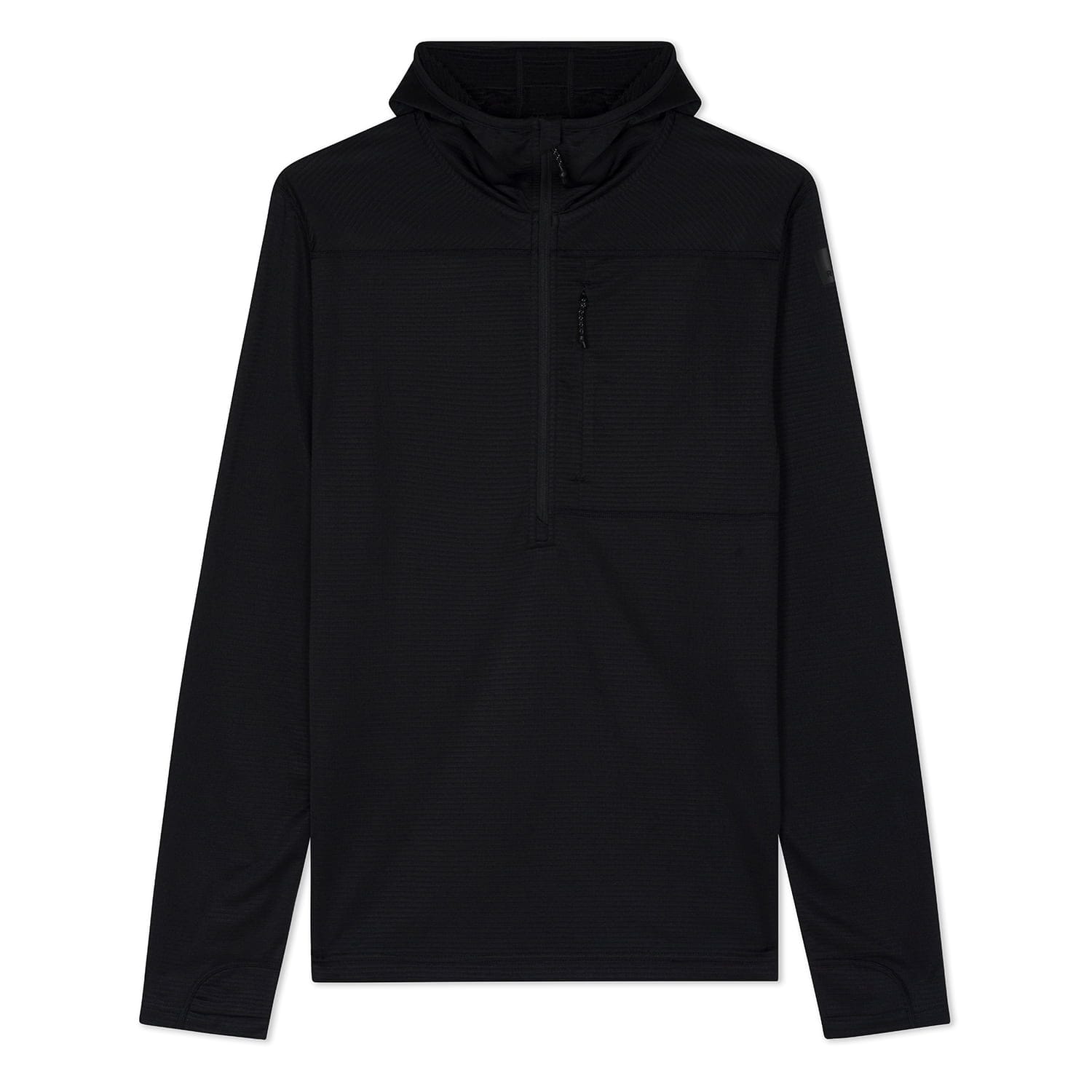 Black Convict Canyon Merino Grid Fleece Hoodie
