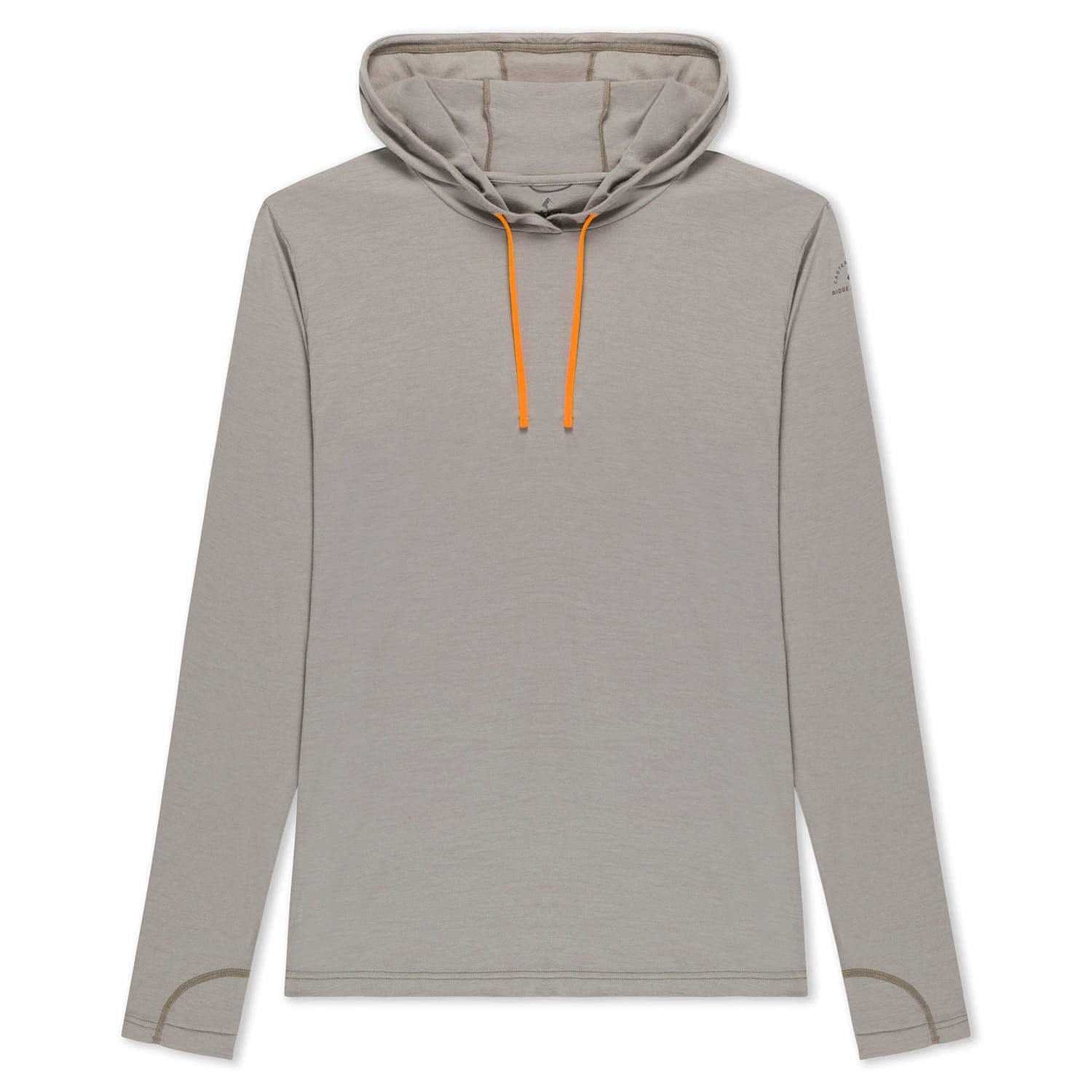 Men's Solstice Sun Hoodie in Rock Ridge with bright orange drawcords