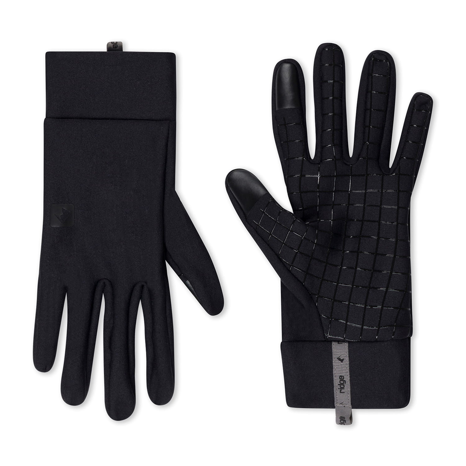 Ridge Merino Northwind Fleece Gloves showing front and back on a white background