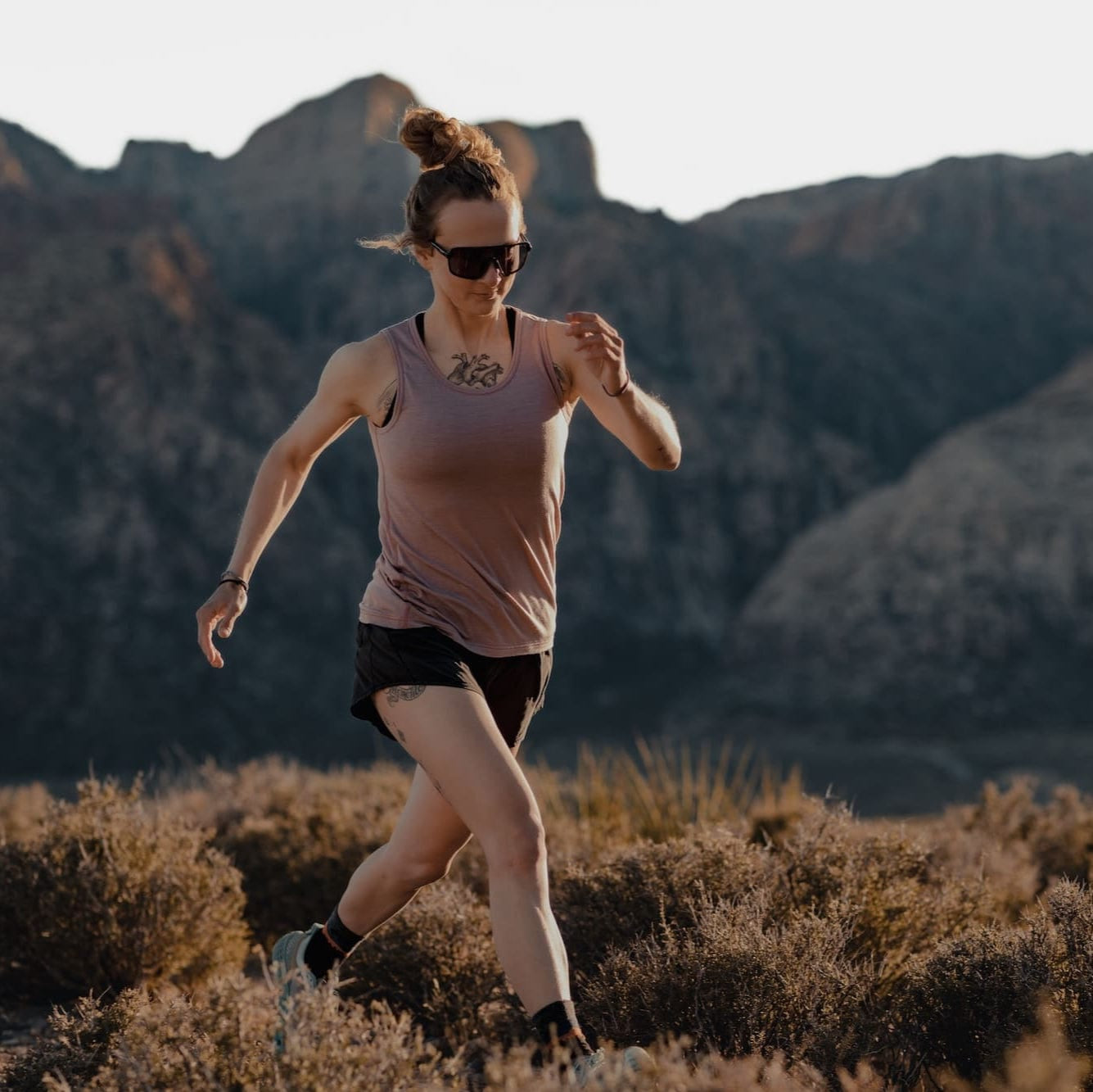 a woman runs in a Wander Tank