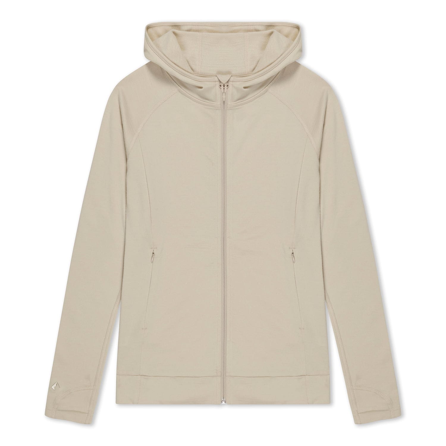 the women's 100% Merino wool Hyde Hoodie in Sand