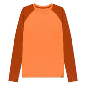 Women's Aspect Crew Base Layer Shirt in Sun Orange/Cinnamon
