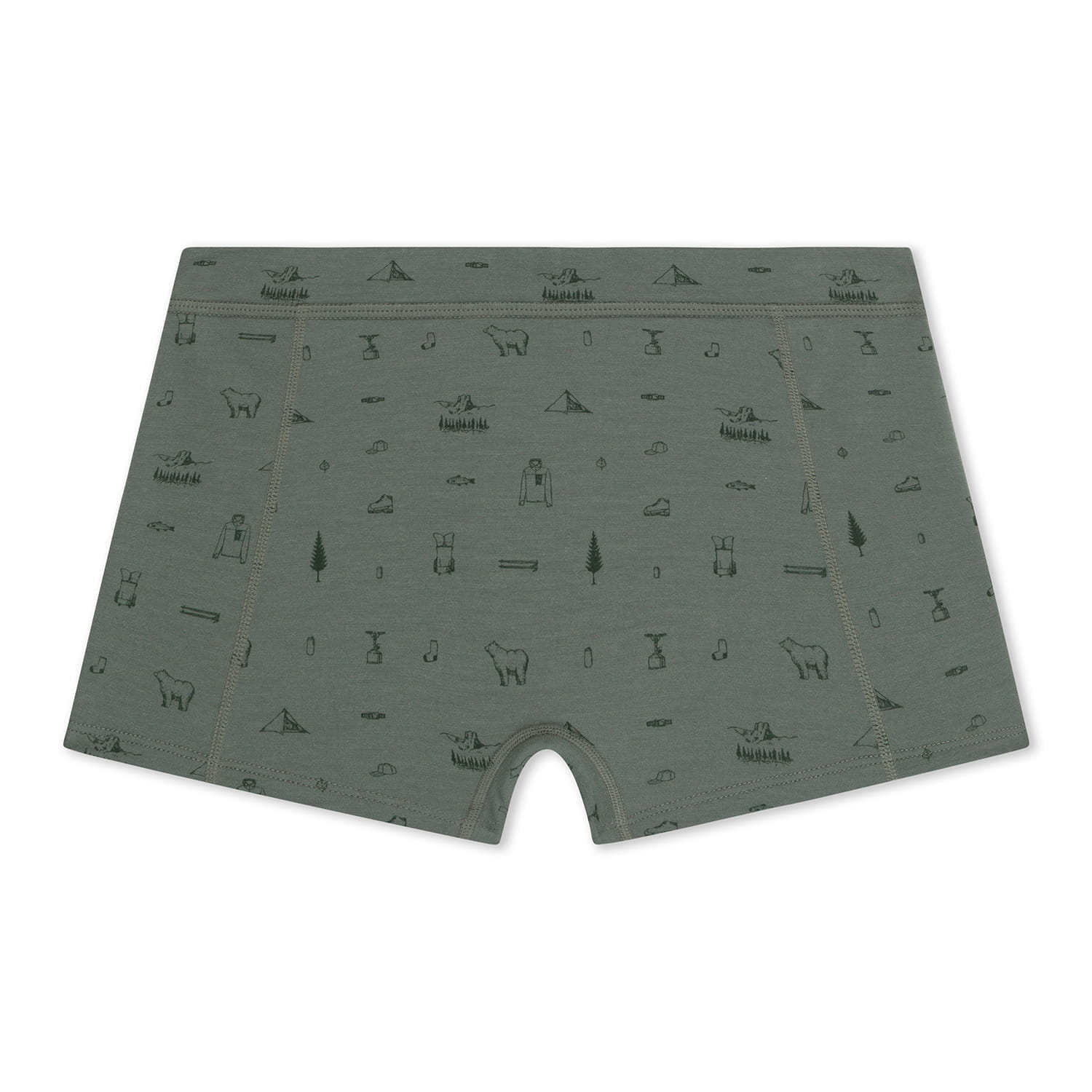 Ridge Merino Wool Boy Short Underwear in Backpacker Print