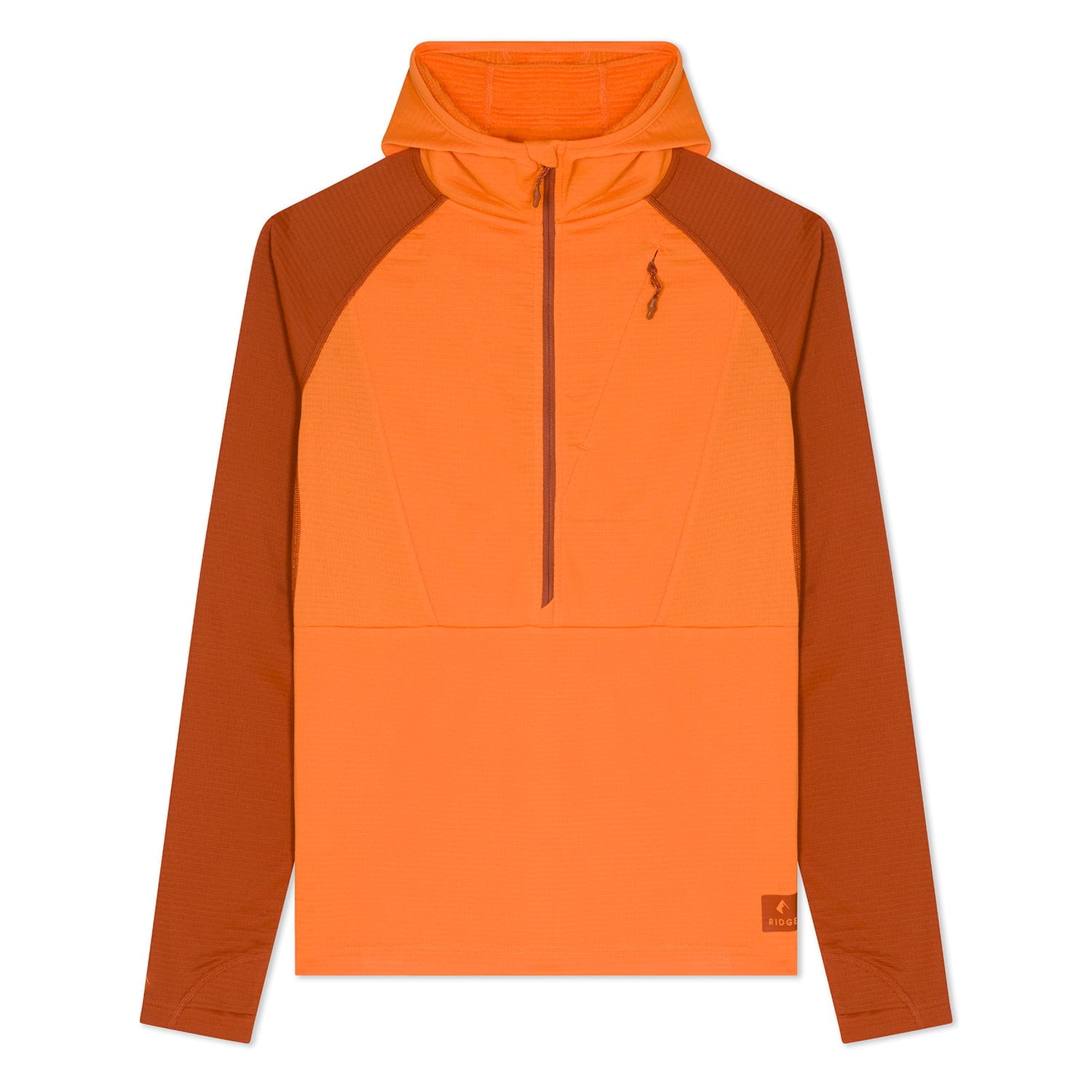 Women's Convict Canyon LT Grid Fleece Hoodie in Sun Orange and Cinnamon