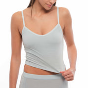 a woman wearing an Ice Flow Bralette with matching boy shorts