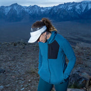 a woman hiking in a Cloudripper Full Zip Hoodie near Bishop CA