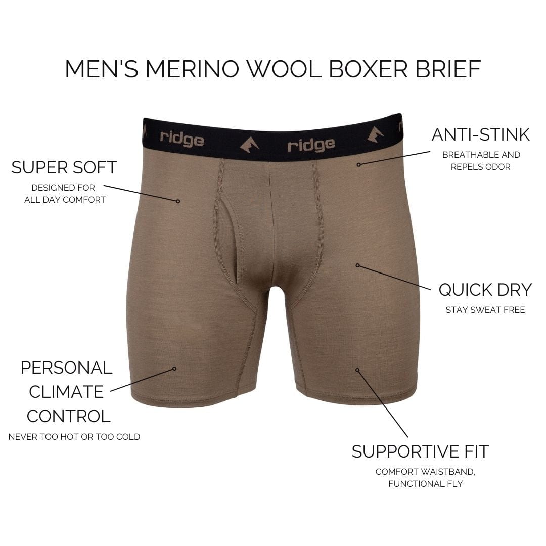 Men's Merino Wool Underwear: Boxer Briefs