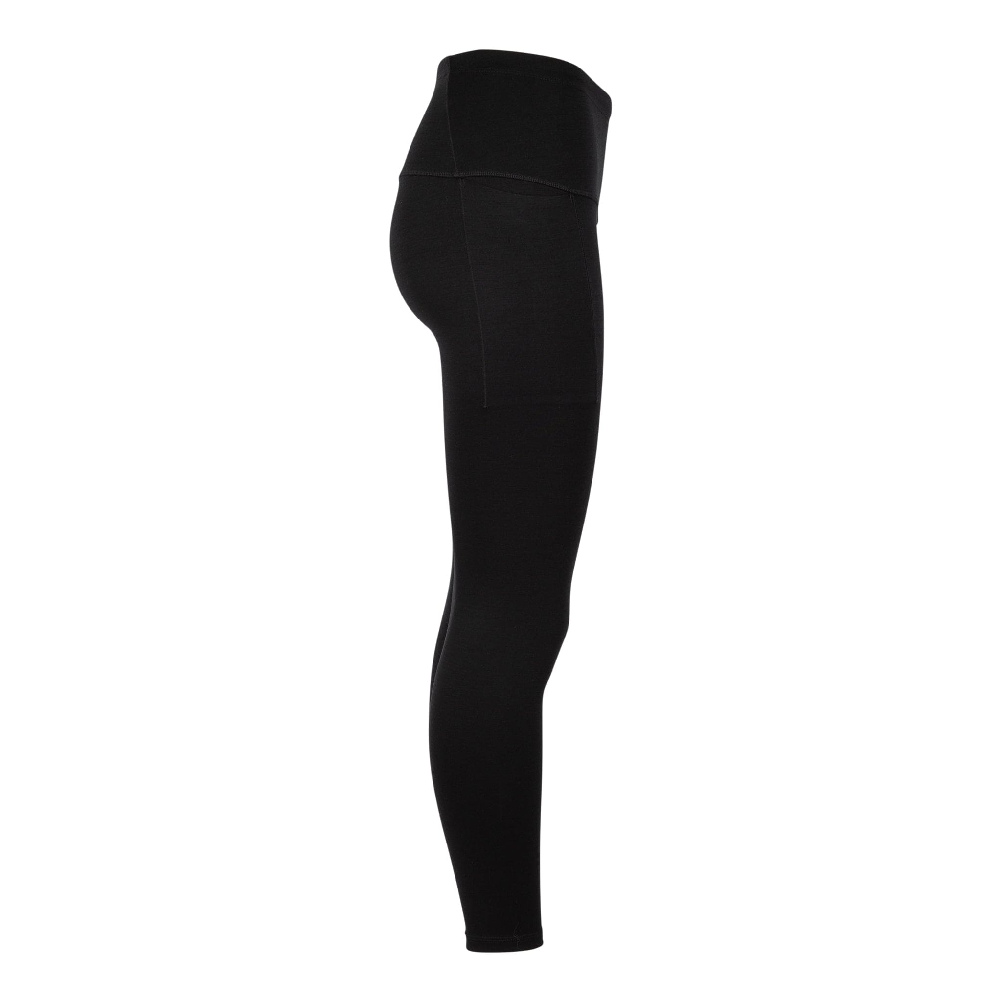 Buy Roopam Women Pure Wool 3/4th Length Ribbed Leggings Black at