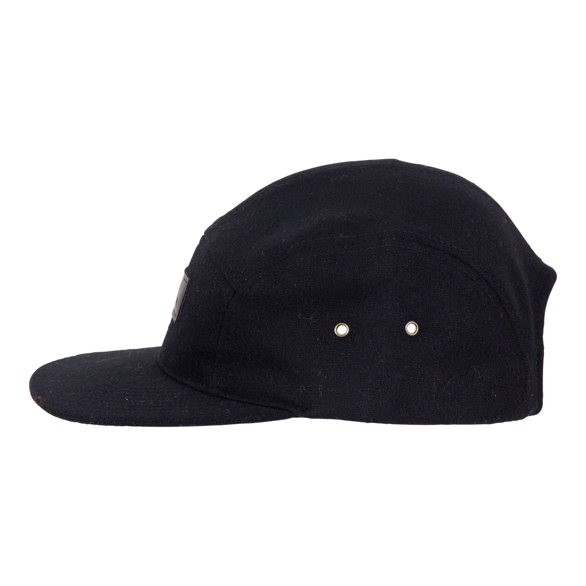 Ashen Fane Heather Wool Blend 5-Panel Snapback Hat - Flat Bill Two Tone, Heather Black