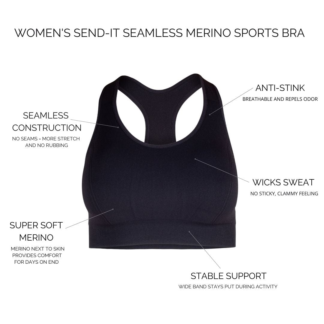 Eizniz Women's Merino Wool Sports Bra Medium Support Crop Top Bralette for  Yoga Gym
